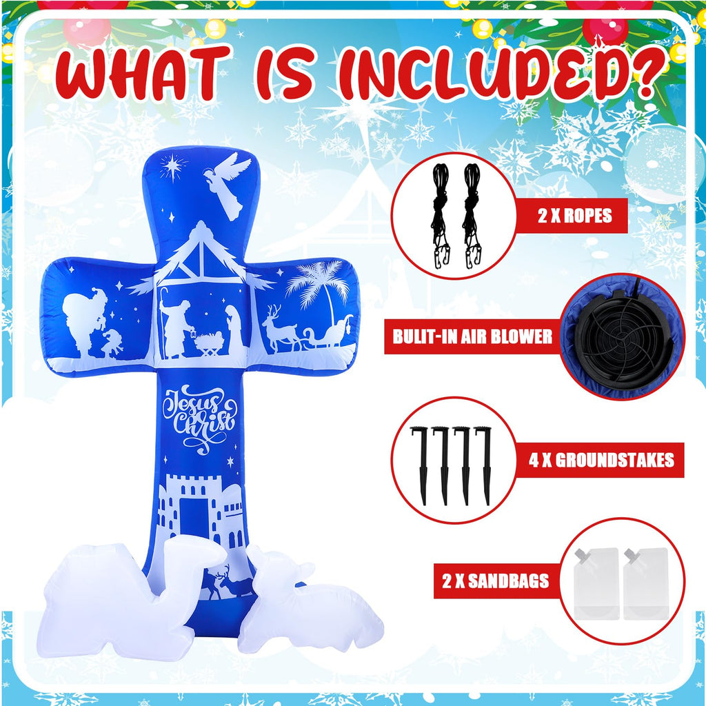 7 ft Outdoor Christmas Inflatable Nativity Scene Built in LED Light