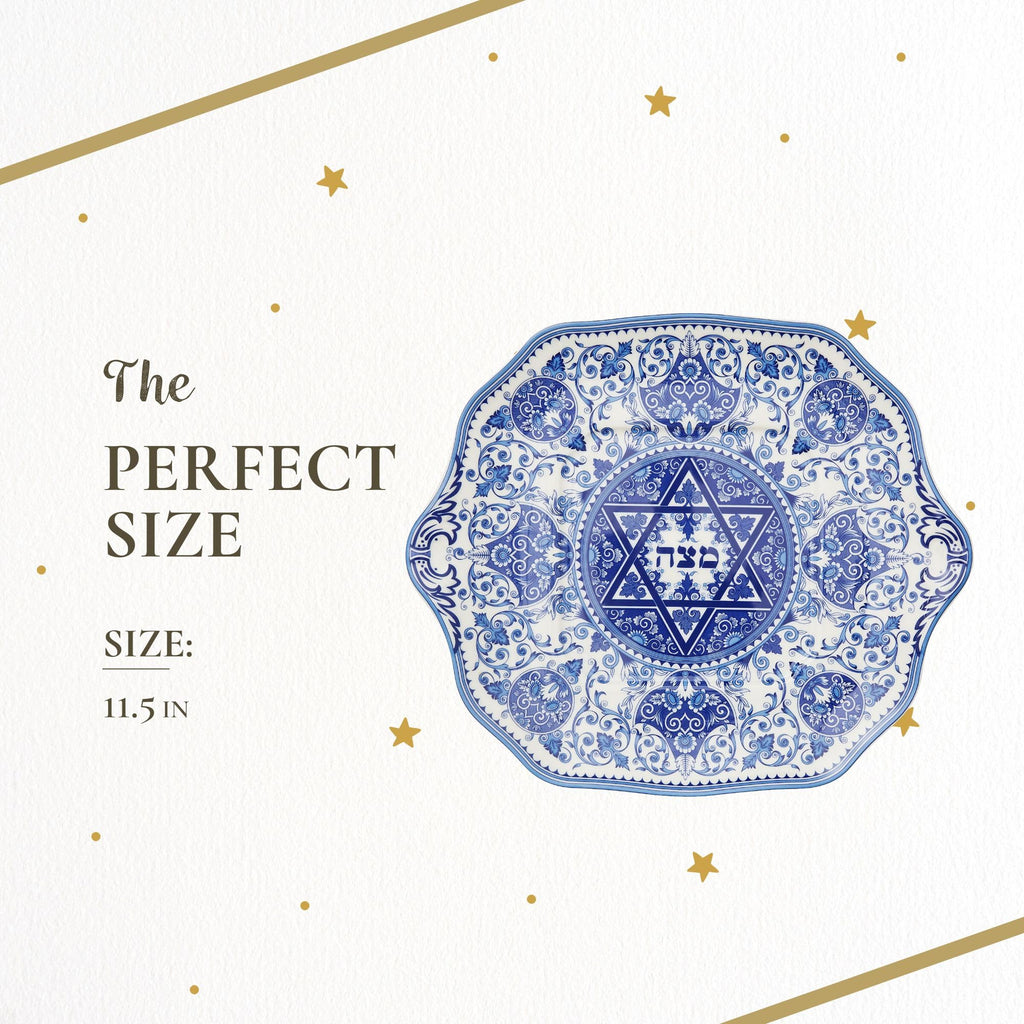 Judaica Passover Matzoh Plate, 11.5"