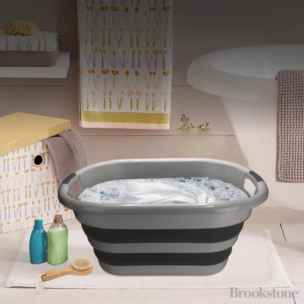 Collapsible Laundry Basket Set, Modern Extra Large Collapsible Basket Set, Comfort Non-Slip Grip Handles, Minimalist