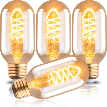 Warm T45 LED Edison Light Bulbs, 6W Equivalent to 60W, 2700K Warm White, Flexible Spiral Filament Light Bulbs