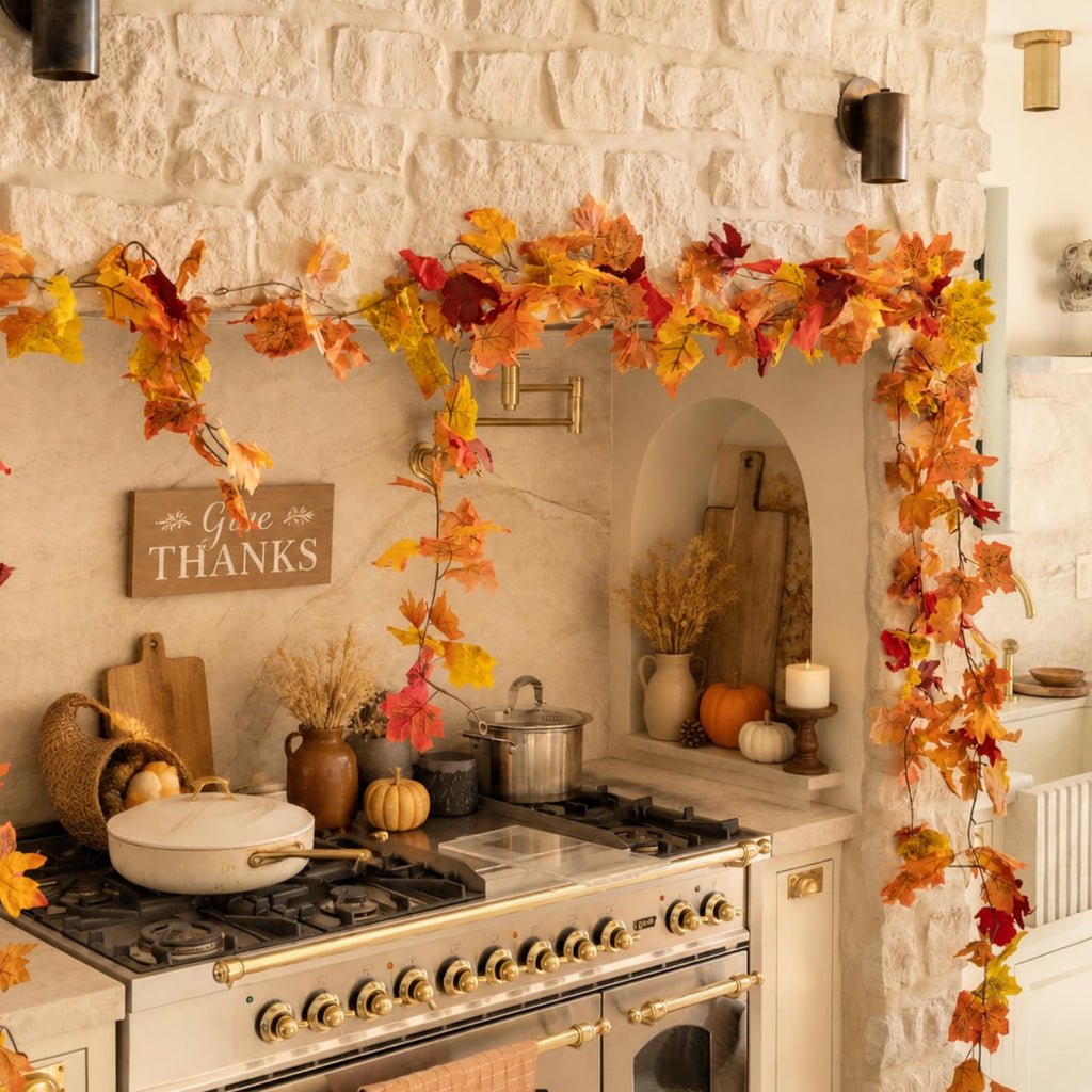 36 Pack Fall Leaf Garland, Total212.4Ft Artificial Fall Vines Autumn Garland Fall Maple Leaves Thanksgiving Decor