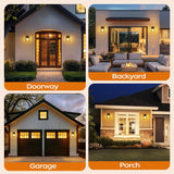 Dusk to Dawn Outdoor Lighting Fixtures, Exterior Front Porch Light, Black Sensor Wall Sconce Lamp