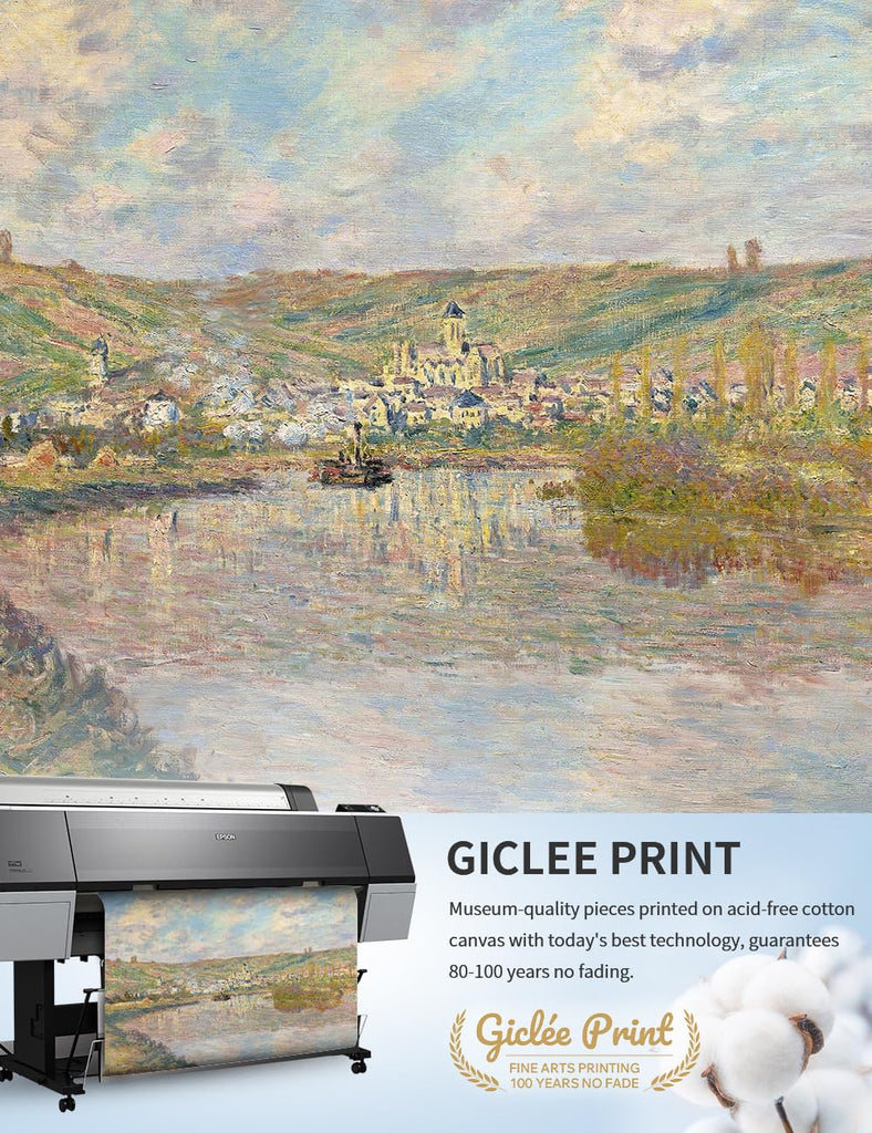 Claude Monet Wall Art Framed, Late Afternoon 1880, Image Size 30x24 in