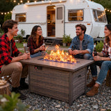 42 Inch Propane Fire Pit Table, 50,000 BTU Outdoor Gas Fire Pits with Removable Lid, 2 in 1 Rectangular Firepit Table for Outside Patio Deck and - Image 5