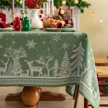 Green Christmas Tablecloth Rectangle 60"x90"