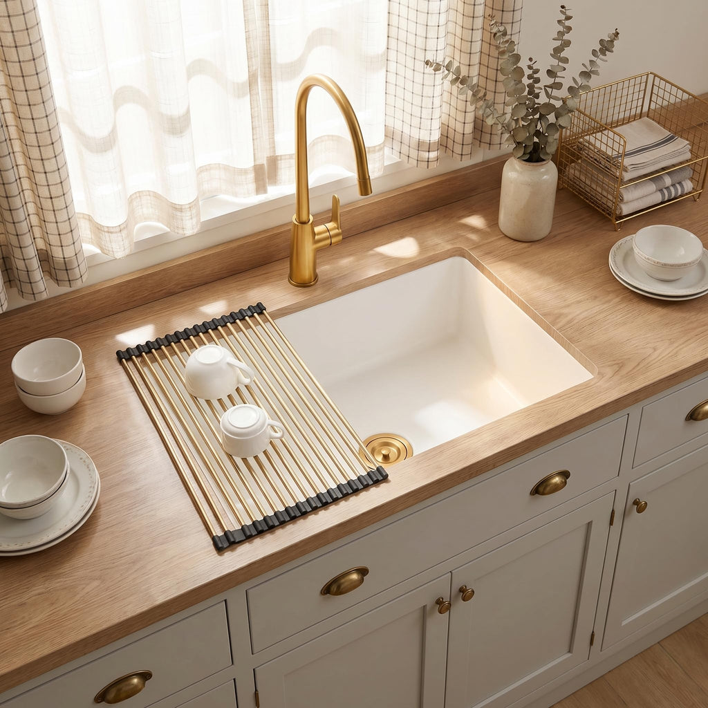 30''x18''White Undermount or Drop In Granite Composite Kitchen Sink