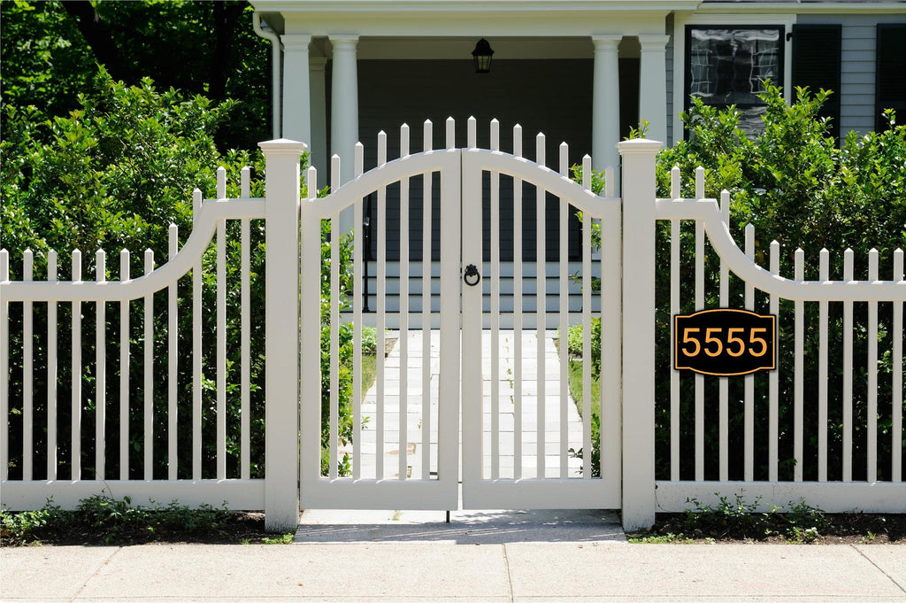 Custom House Number Sign Horizontal Black 10x6.75
