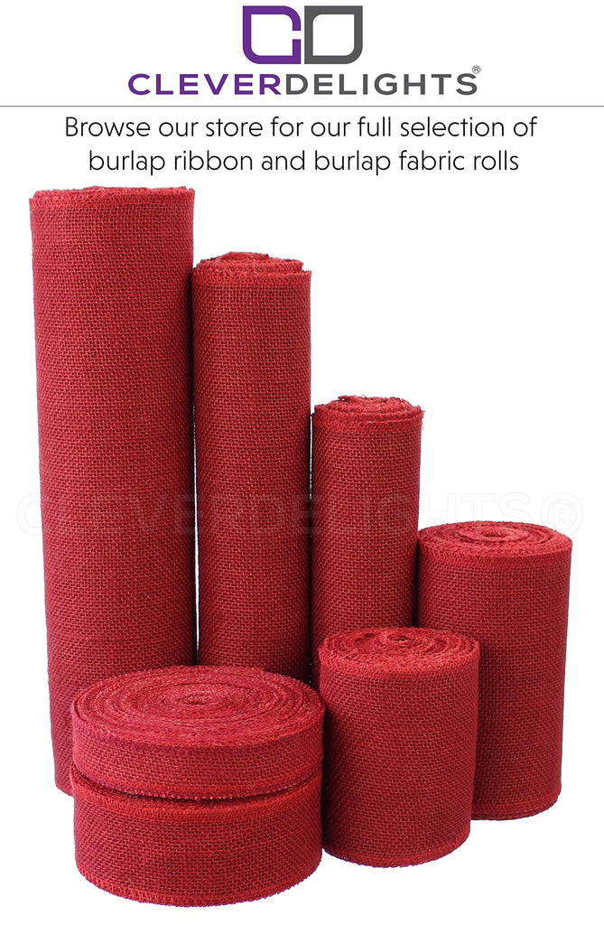 14" Red Burlap Roll - Finished Edges - 10 Yards