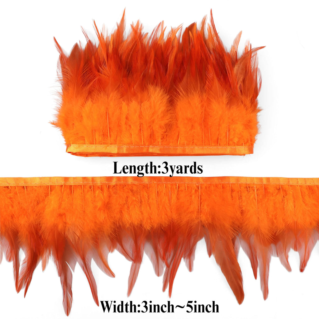 Orange Feathers Fringe Trim for Costumes, Cosplay & Craft Supplies
