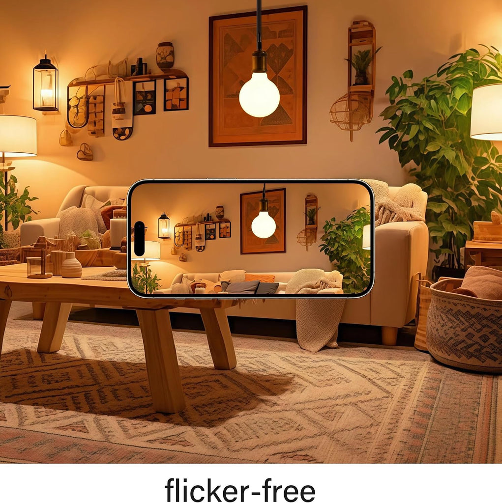 Large Globe G40 Edison Bulbs 8W 1100LM E26 Dimmable 3000K, 2 Pack
