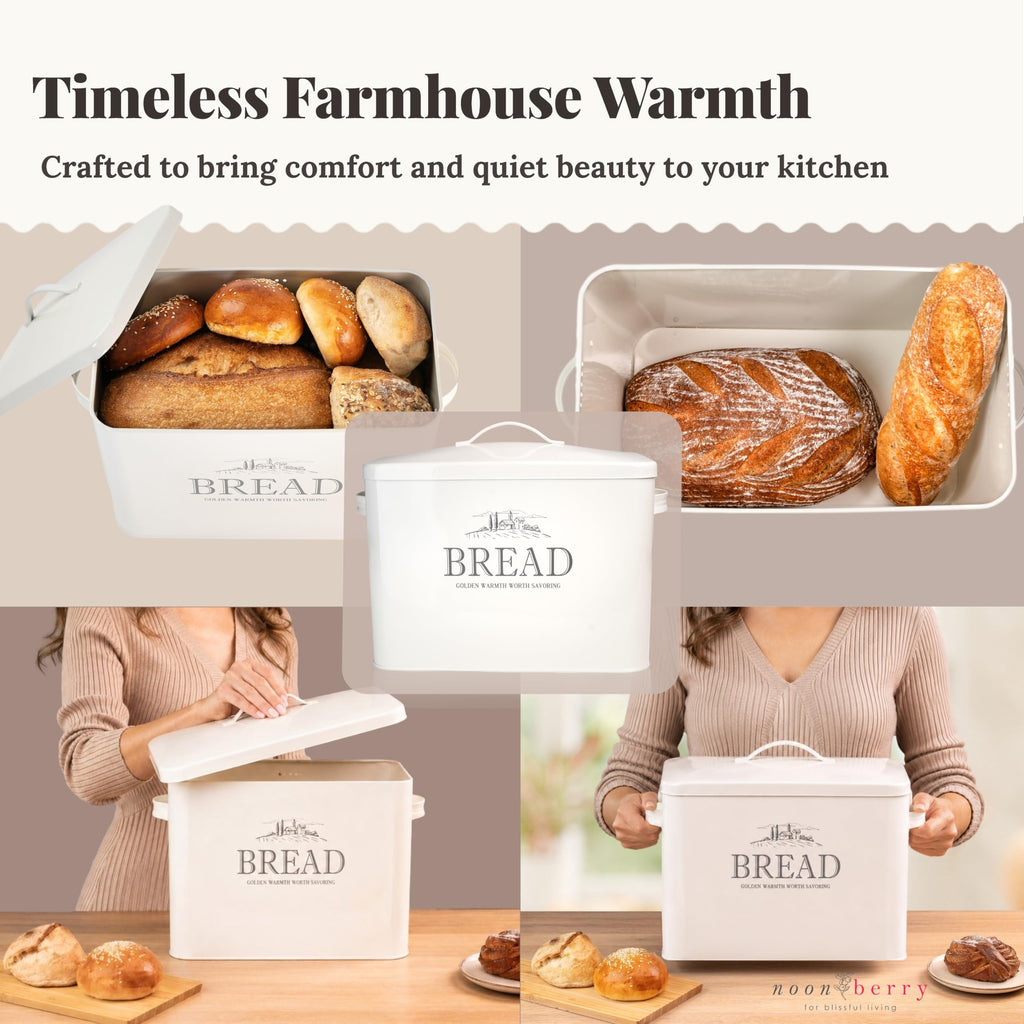Bread Box - Extra Large Metal Countertop, Farmhouse