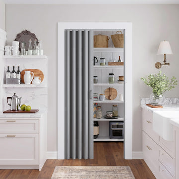 36" x 80" Accordion Doors Interior, Double Walled, Gray Oak