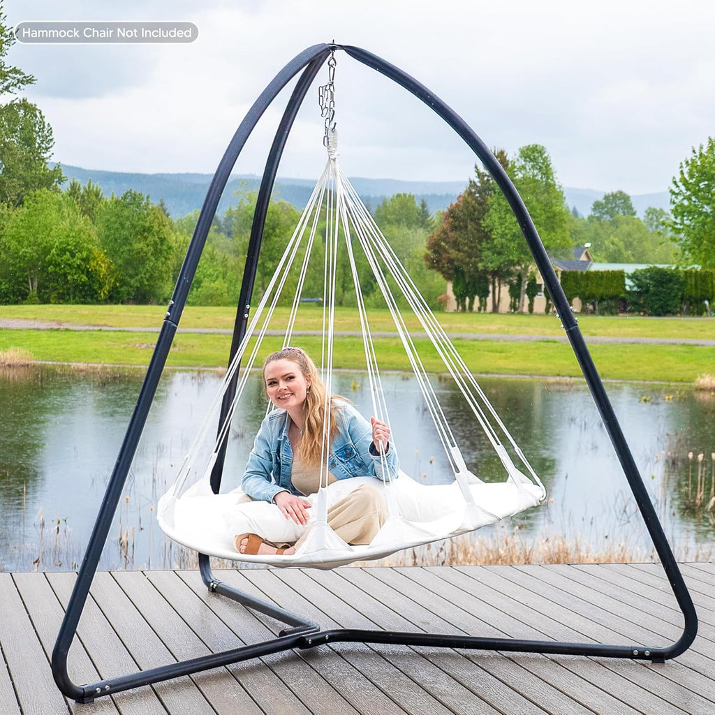 Tripod Hanging Chair Stand - 400lbs Capacity, Heavy Duty Steel, Rust Resistant, Stable Hammock Frame for Air Porch