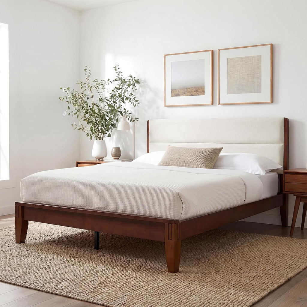Joinery Inspired Solid Bamboo Bed Frame with Headboard