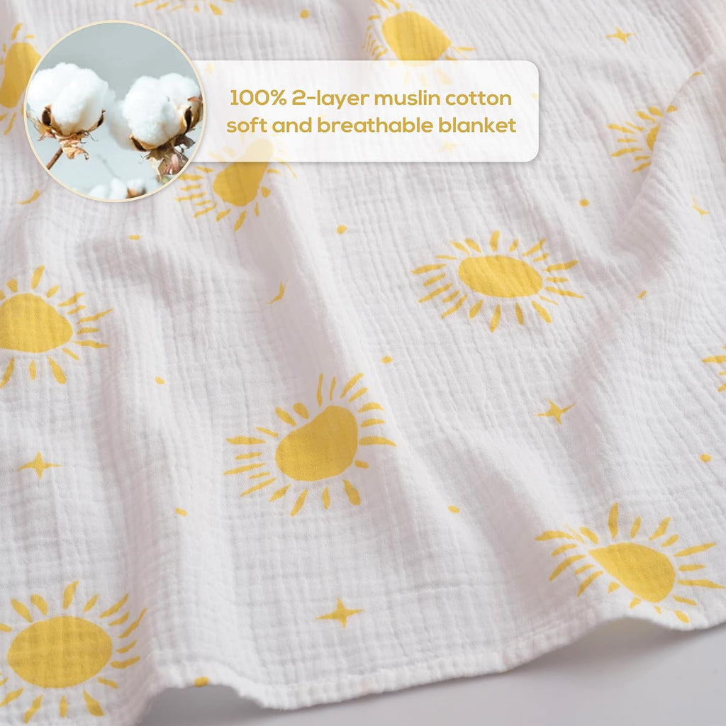 Muslin Swaddle Baby Blanket for Boys and Girls, 100% Cotton, Swaddles for Newborns, 47"x47", Soft Breathable Skin