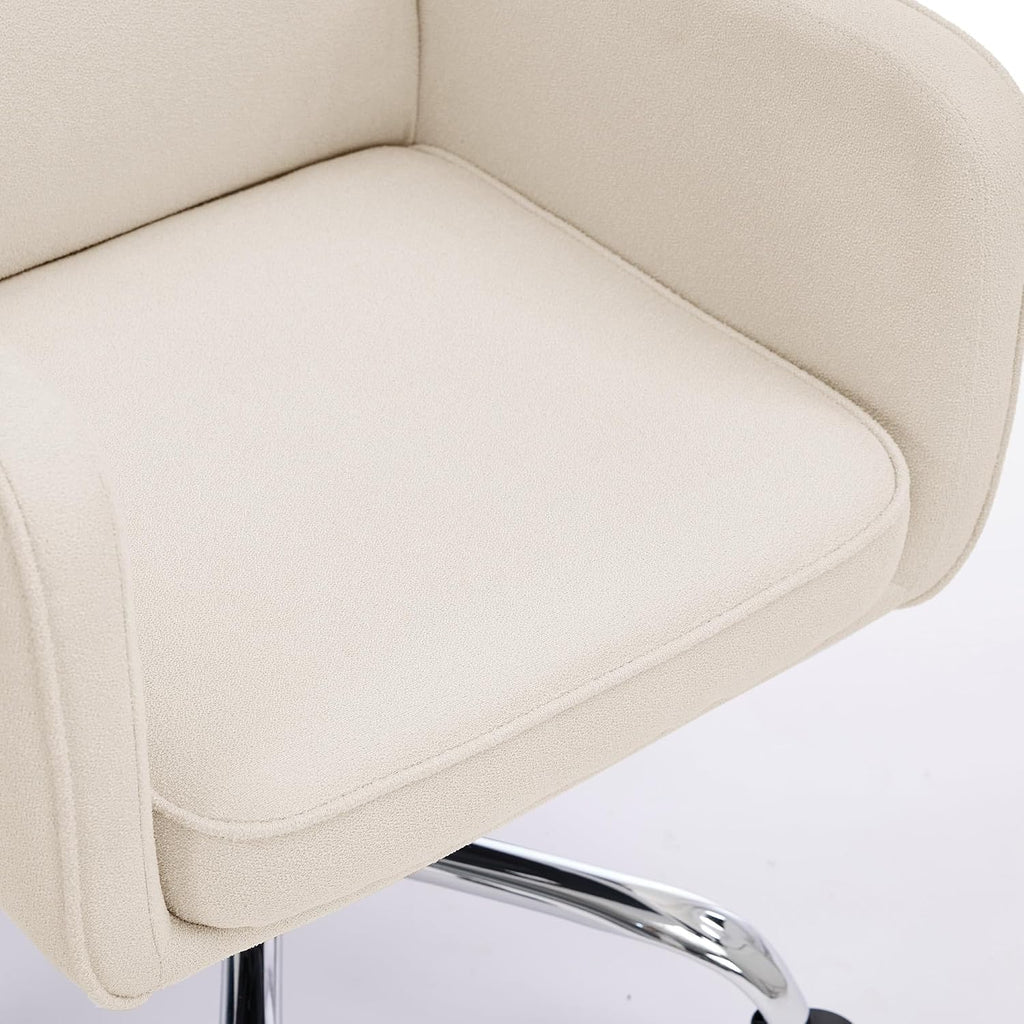 Modern Executive High Back Home, Upholstered Desk Chair with Wheels, Vanity Chair with Head and Lumbar