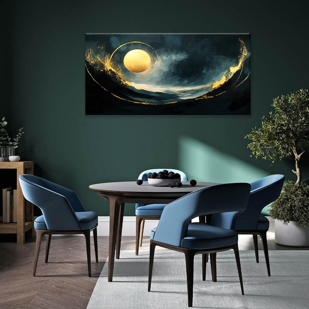 Abstract Ocean Wall Art Prints 24"x48" Blue Canvas Wall Art