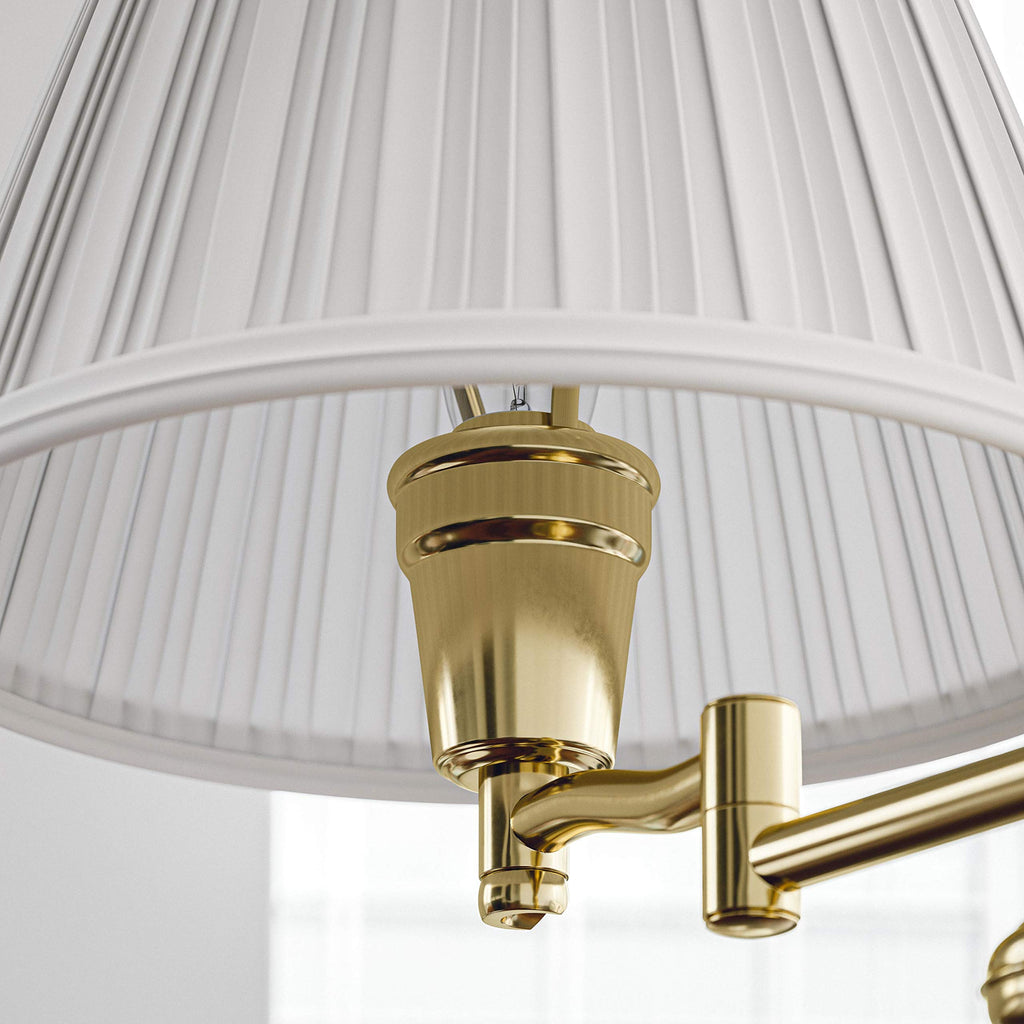 Classic Swing Arm Swing Arm Desk Lamp with Polished Brass Finish, Classic Style, 16" Height, 16" Width, 12.5" Depth