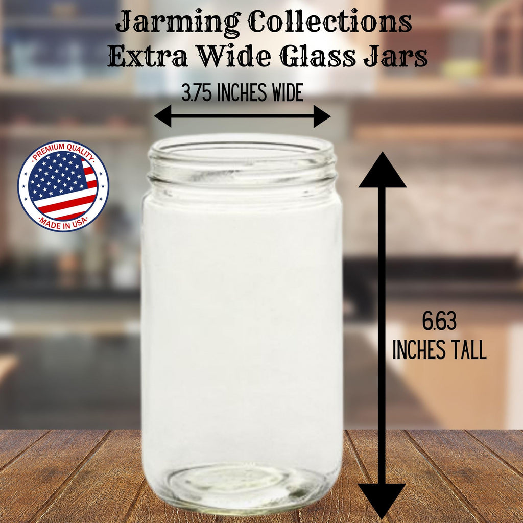 32oz Extra Wide Mouth Glass Storage Jar with BPA-Free Plastic Lid - Quart Size Airtight Mason Jar, Pantry, and Food