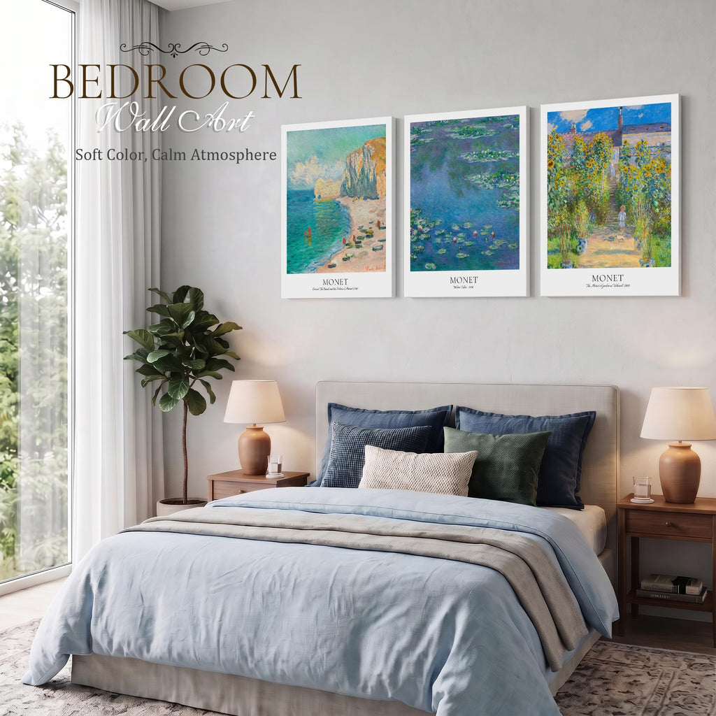 Gallery Wrapped Canvas Art, Water Lilies and Japanese Bridge, 16x20IN