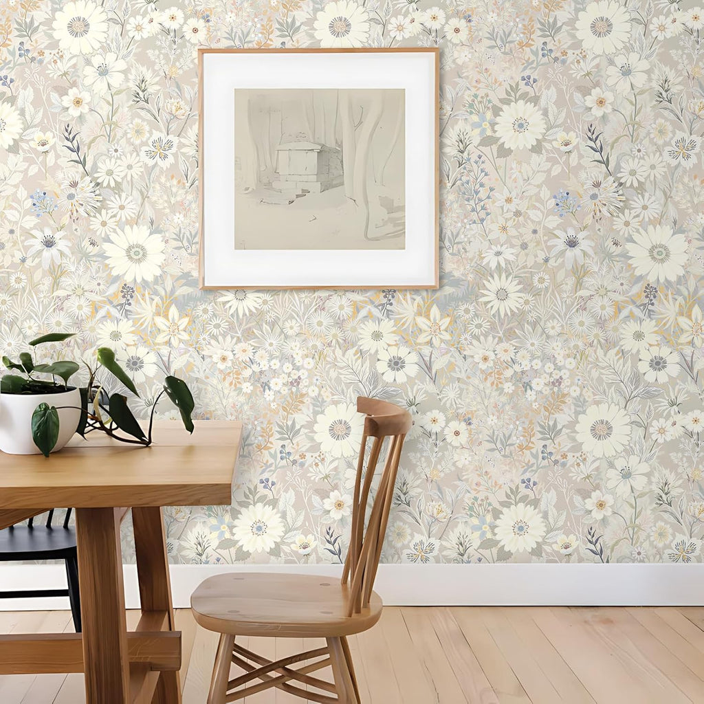 Peel and Stick Wallpaper Floral Contact Paper ,Cabinets | Vinyl Textured Stick on Wall paper DIY Self-adhesive