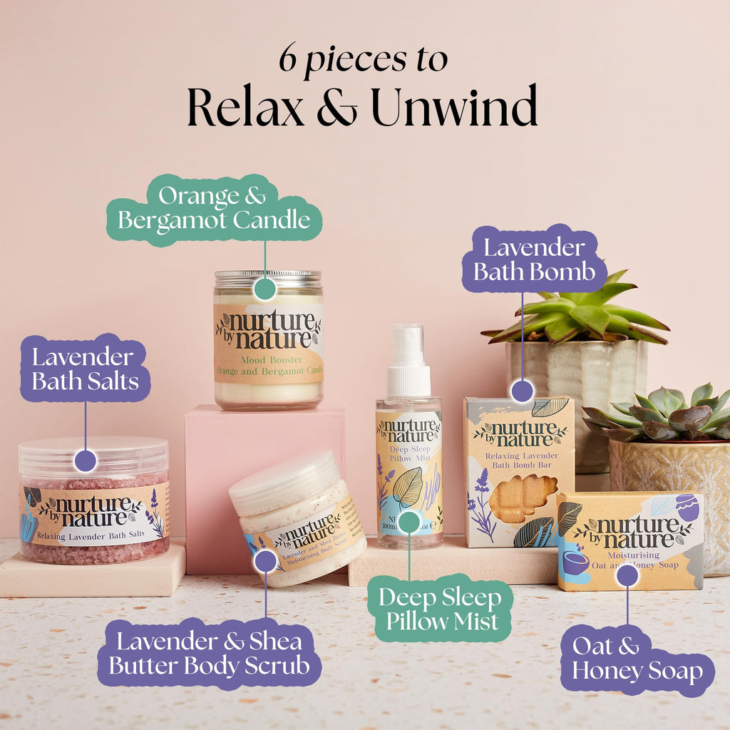 By Nature Spa Gift Baskets for Women - at Home Spa Kit, Bath Set