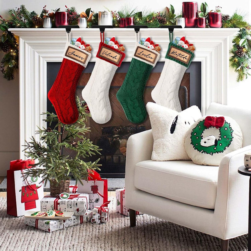 Christmas Stockings 6 Pack, 18 Inches Large Xmas Stockings Family Stocking