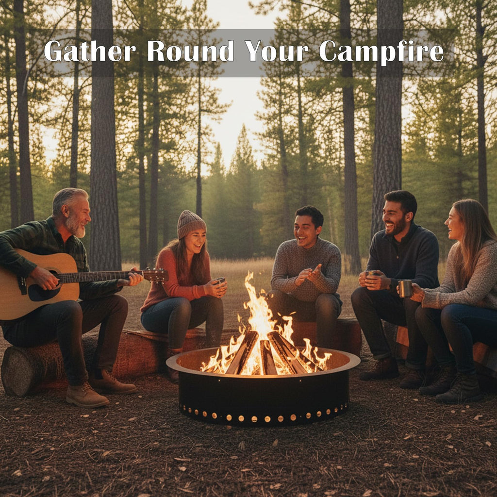 Fire Ring for Outside Fire Pit 48-Inch Outer/44-Inch Inner Diameter, Heavy Duty Solid Metal Steel Round Fire Pit Ring