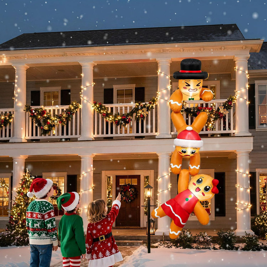 12 FT Christmas Inflatables Gingerbread Christmas Decorations Outdoor