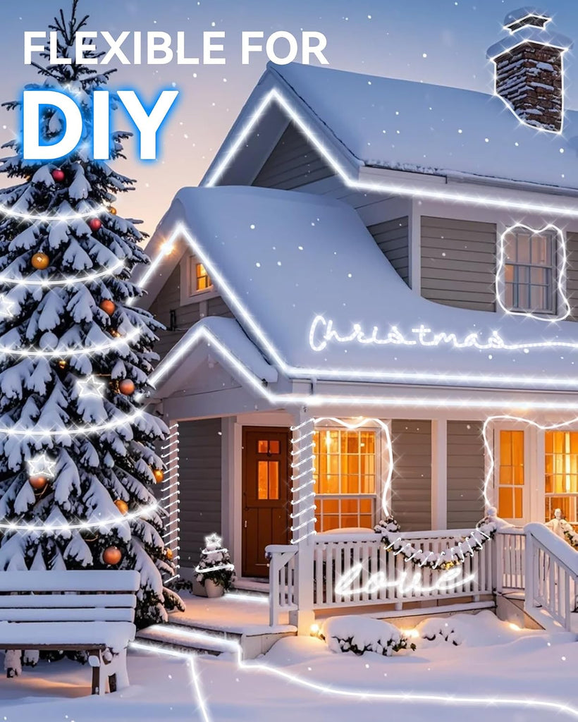LED Rope Light, IP65 Tube Light for Christmas Patio Trees Decor, 80FT 6000K