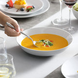24-Piece Gourmet Porcelain Dinnerware Sets, Modern White Round Dish Set for 6