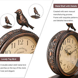 8-Inch Antique Mantel Clocks For Living Room, Retro Table Metal Silent Clocks For Fireplace