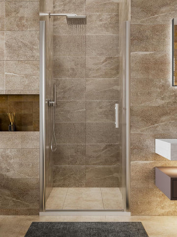 Semi-Frameless Sliding Glass Shower Door 44-48 in. W x 70 in. H, Chrome Frame, 1/4 in. Clear Tempered Glass