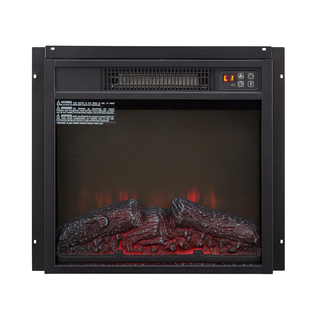 18" Electric Fireplace Insert, 1400W, 6H Timer, Overheat Protection Insert