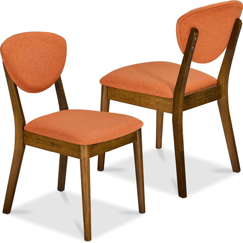 Best Choice Products Dining Chairs Set of 2, Mid-Century Modern Upholstered Wood, Armless w/Seat Cushion