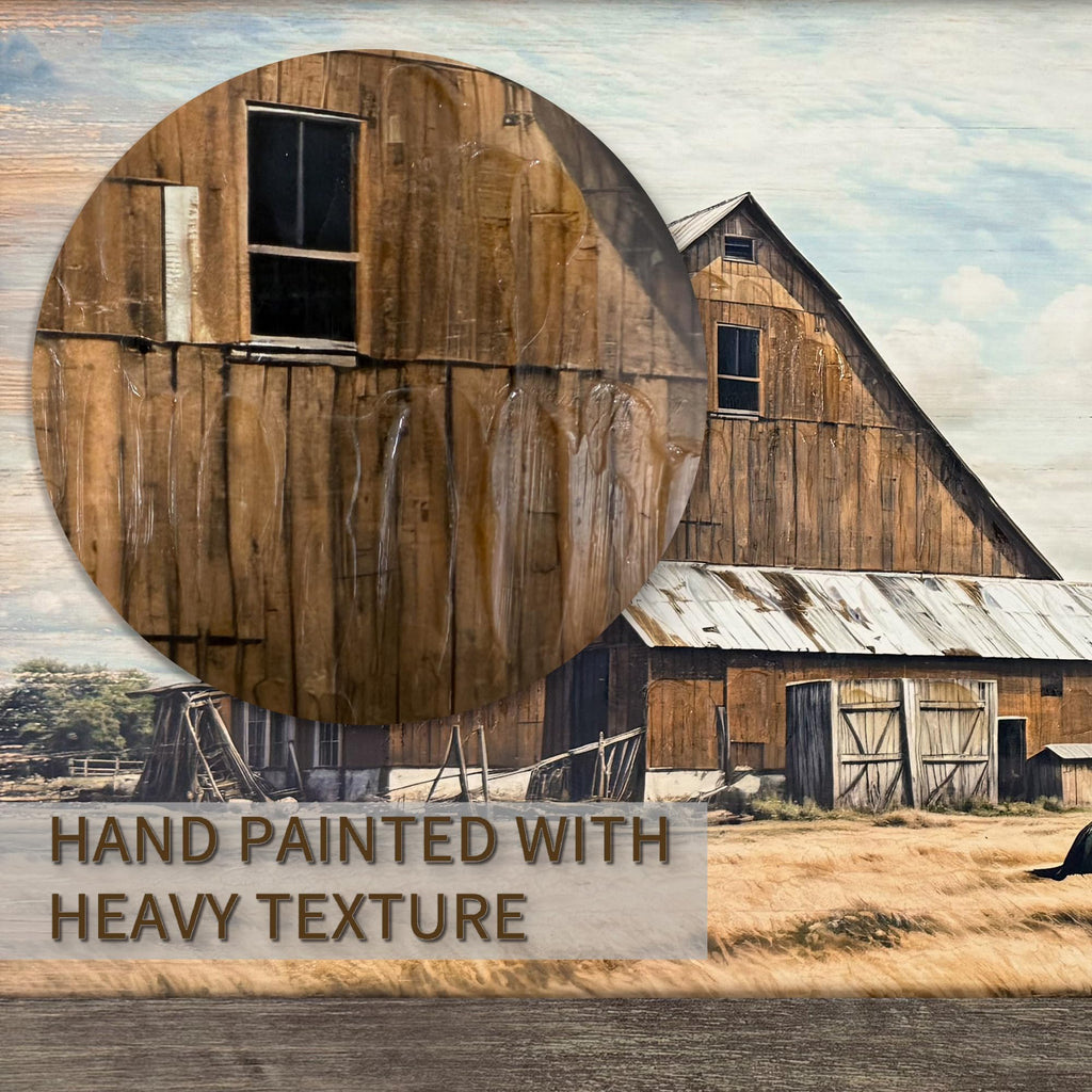 Rustic Farm Barn Wood Artwork: Large Framed Vintage Car Country Farmhouse Prints Wall Art Retro Truck Countryside