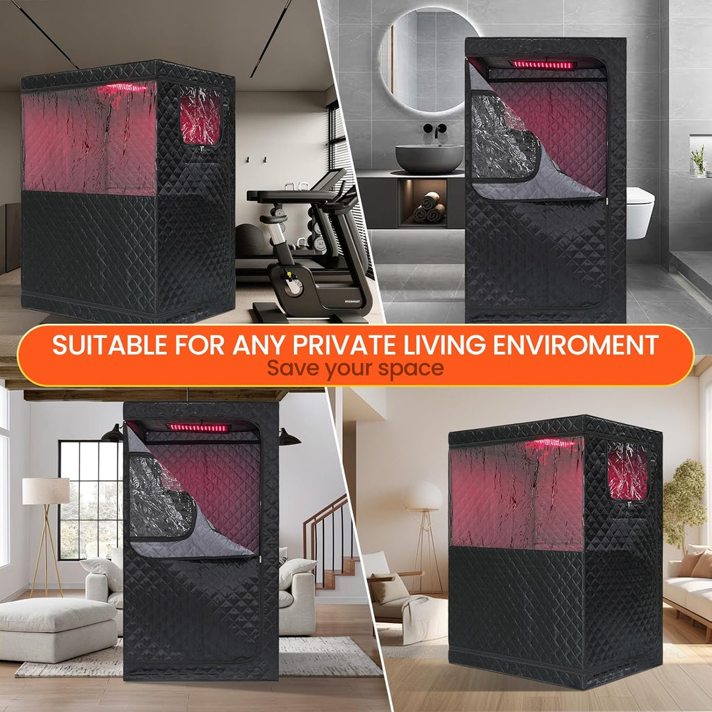 Smartamk Upgrade Portable Hot Air Sauna, 1 or 2 Person Home Sauna, 1500W & 149°F Dry Sauna Box