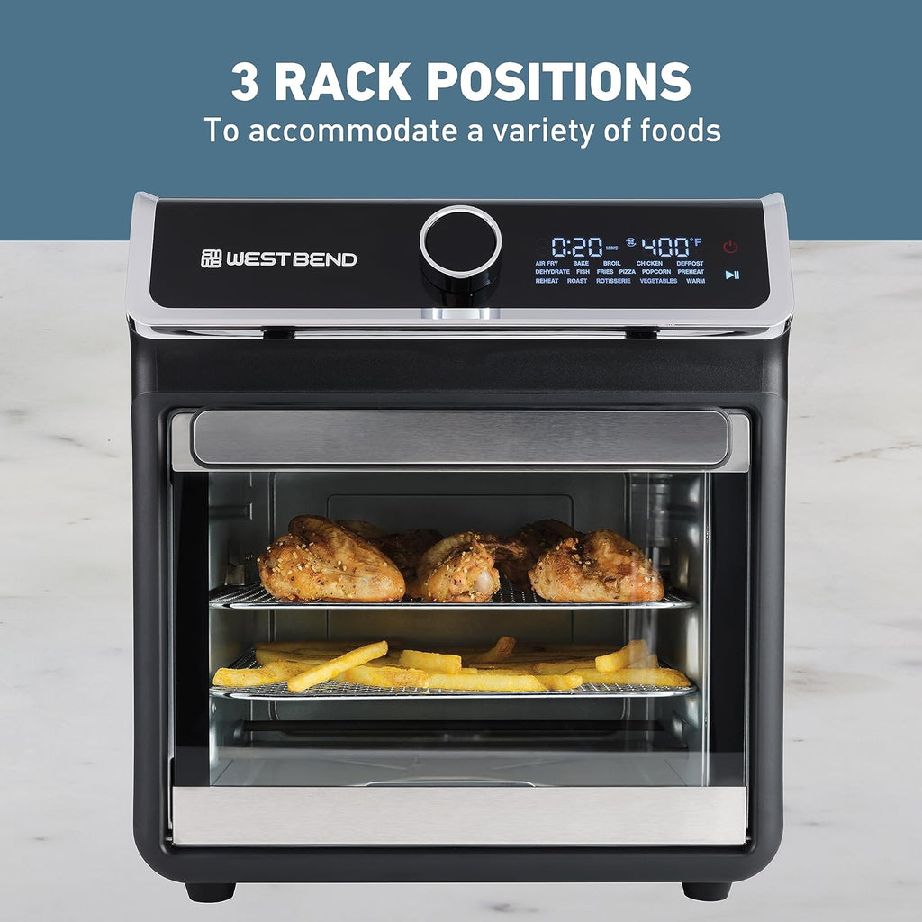 Air Fryer Oven 15-Quart Capacity with Digital Controls Easy-View Door and 16 Cooking Presets, Includes Eight Cooking