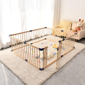 Wooden Playpen,CPC Certified,New Zealand Pine Wood,59.05x70.86Inches | Large Area,free hands,Versatile Size Options