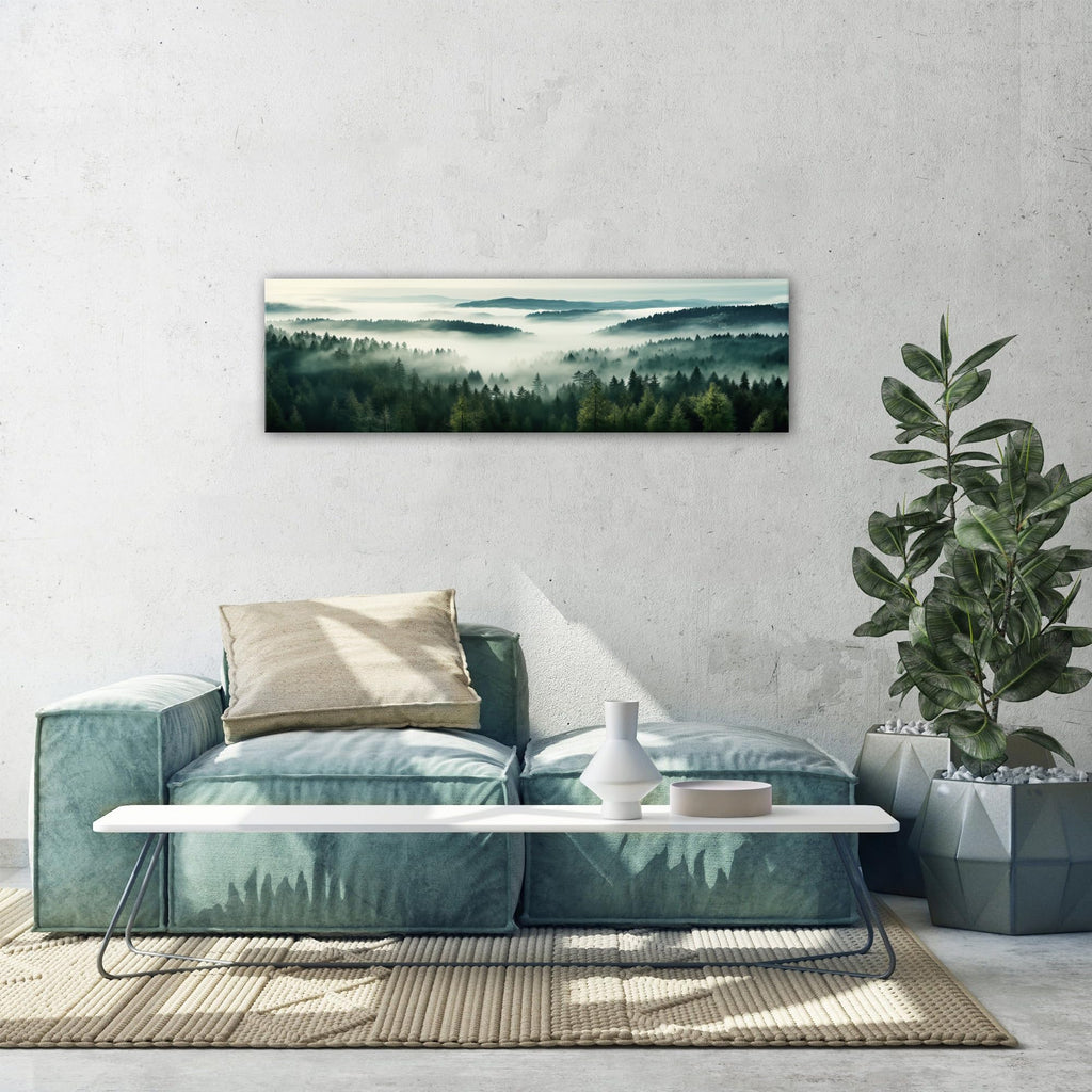 Great Smoky Mountain Canvas Wall Art Misty Blue Ridge Mountains Wall Decor Vintage Nature Landscape Picture Bedroom