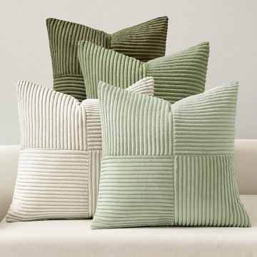 Summer Light Green Decorative Throw Pillow Covers 18x18 Inch Set of 4 Boho Farmhouse Cushion Covers Mordern Classic
