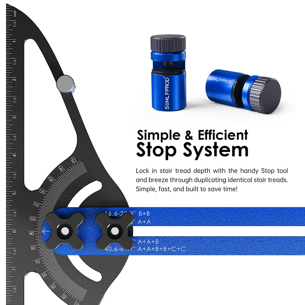 Stair Tread Template Tool - Dual Solid Nut Locking Stair Tread Tool Jig
