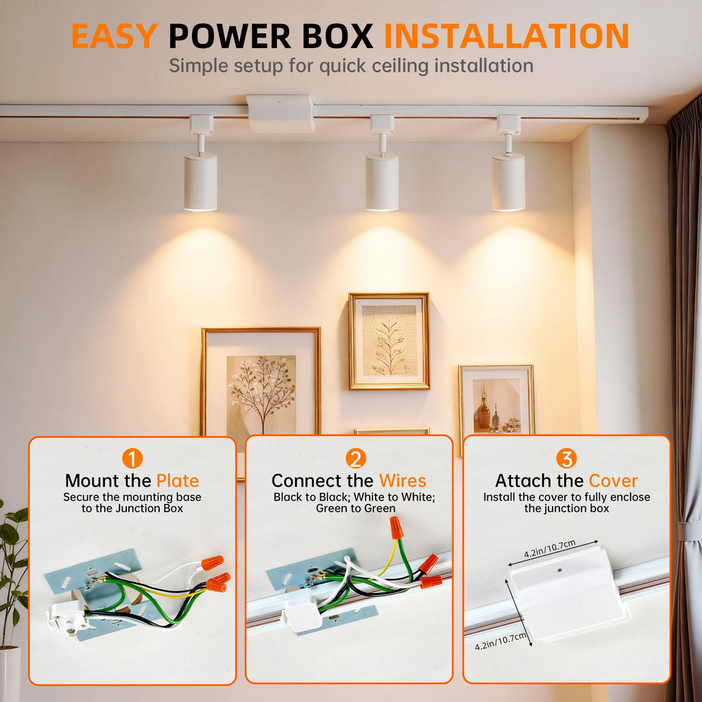 LED Track Lighting Kit with 12FT H Type Rail 12Light White