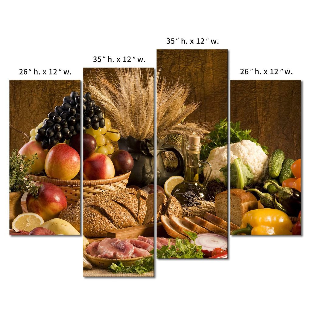 Food Wall Art Fruit Canvas 4 Panels Modern Artwork Kitchen Wall Art The Picture Print On Canvas Home Wall Decor