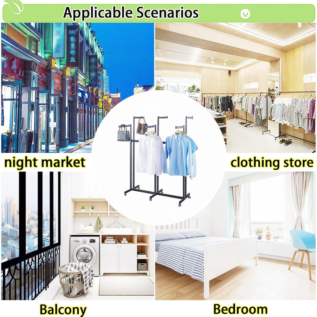 Floor Standing Metal Garment Rack - Heavy Retail Display Racks With Wheels