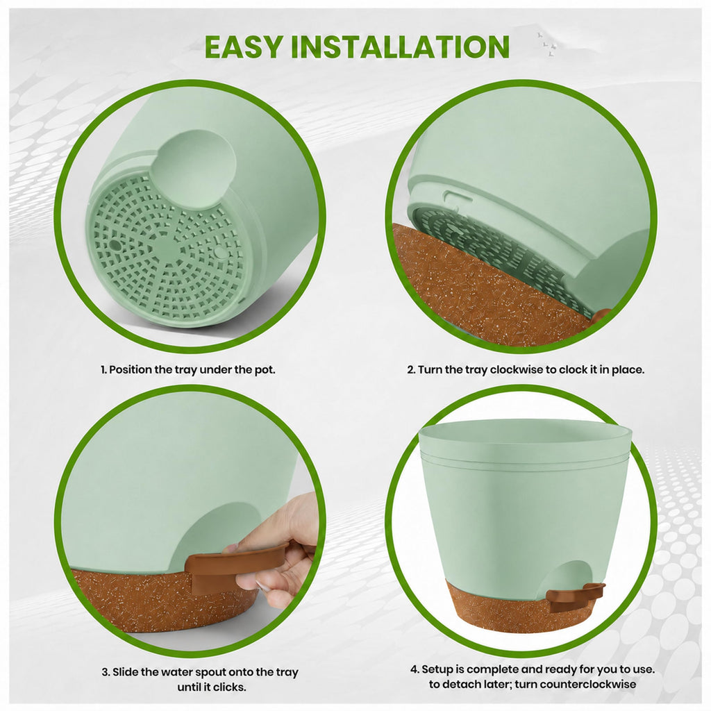 Self Watering Pots for Indoor Plants 6.8"/6.4"/5.9"/5.5"/4.9" Set of 10, Planters for Indoor Plants, Small Multi-Size