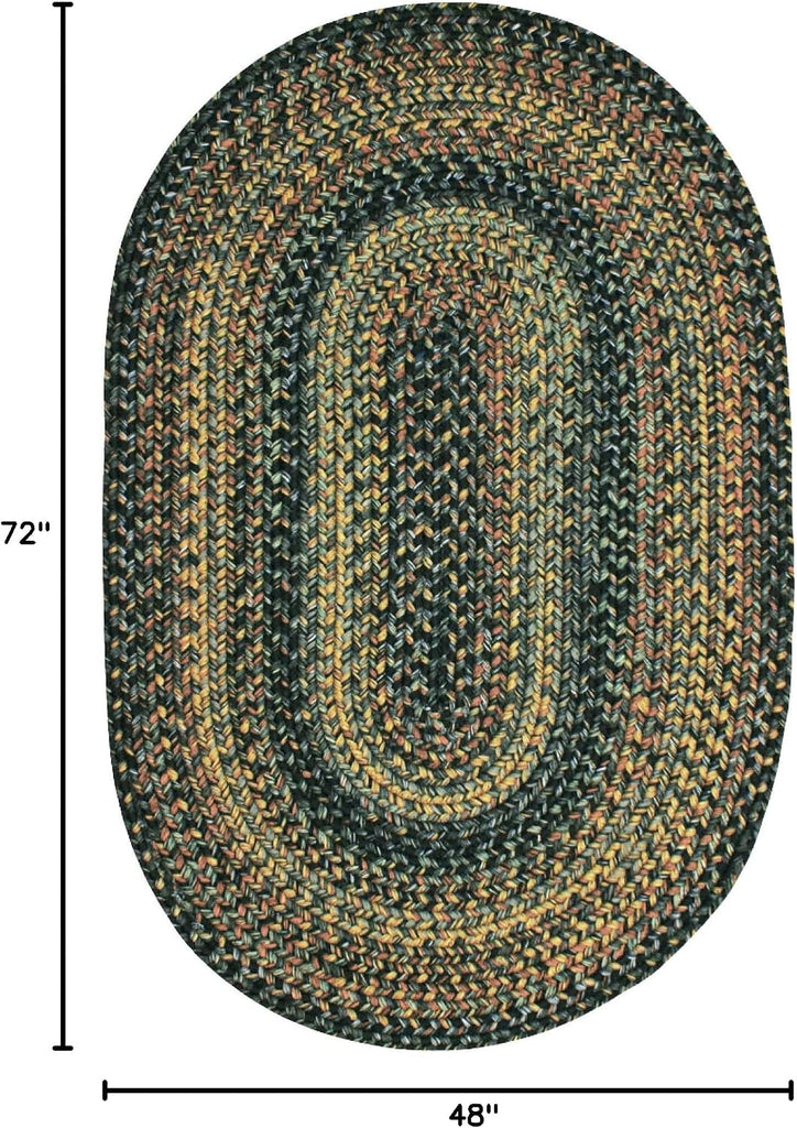 Black Forest Oval Braided Rugs Ideal as Outdoor Area Rug 4x6' | Black Rug for Room and Country Rugs , Soft
