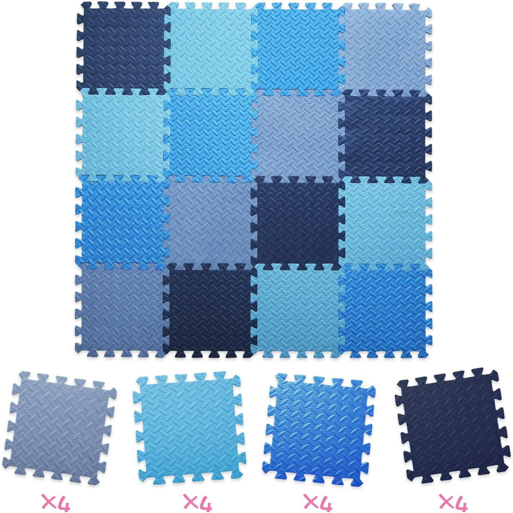 16 Tiles Foam Play Mat, Soft & Safe EVA Foam Mats for Floor, Square Play Mat, Kids Foam Puzzle Floor Mat, 47x47 Play