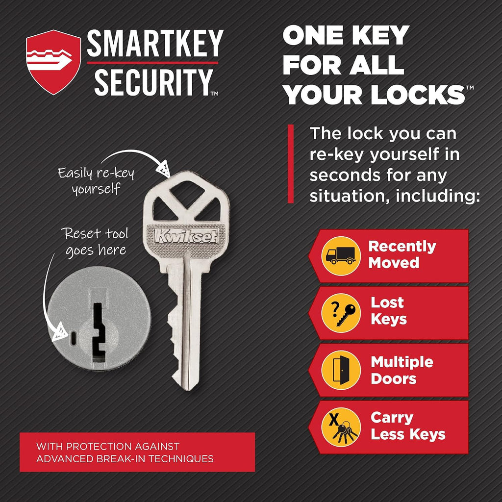 Pismo Entry Door Knob with Lock and Key, Secure Keyed Handle Exterior, Front Entrance and Bedroom, Satin Nickel, Pick