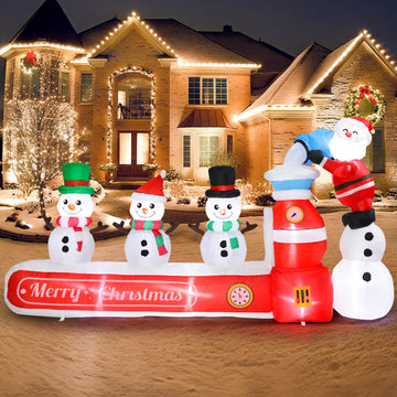 7FT Christmas Inflatables Outdoor Decor, Santa Claus Maker Snowman